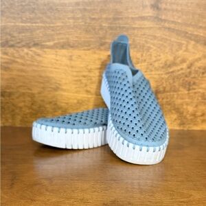 Ilse Jacobsen Light Blue Perforated Slip-On Sneakers